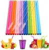 Reusable Reusable Silicone Straws Food Grade Silicone Straws Drinking With Cleaning Brush Party Straws BPA Free 8.5mm