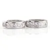 Wholesale-Fashion Man Silver Small Round Square Crystal Hoop Huggie Earrings Newest