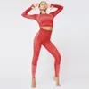 Women Yoga Set Sportwear Suits Long Sleeve Back Hole Fitness Sport Outfits Gym Wear Yoga Shirts Workout Clothes for Woman