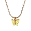 Women Butterfly Choker Necklaces Gold Luxury Iced Out Chains with Animal Pendant Fashion CZ Rhinestone Bling Hip Hop Jewelry for Girls Gift