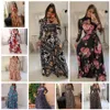 Abito maxi floreale bohémien Abito estivo da donna Boho con stampa floreale dolcevita fasciatura elegante abito estivo manica lunga abito premaman vintage LJJA2650-