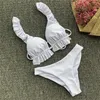 Frauen Badebekleidung sexy Bikinis Rüschen Rückenfreier Badeanzug Frauen Low Taille Strand tragen Badeanzug Dreieck Set Sommer Biquinis