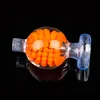 Quartz Banger dabber Carb Cap tappi di vetro a sfera tonda colore giallo Fumo per 14mm 18mm 10mm