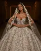 2020 Abiti da sposa di lusso Dubai Plus Size Cappella treno Sweetheart vestido de novia Abiti da sposa da sposa appliqued Custom Made