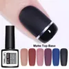 LEMOOC 8ml Nail Art UV Jel Mat Son Kat Oje Yarı Kalıcı Kapalı Soak Jel Vernik Tırnak Sanat Jel Vernik Manikür 10pcs / Lot Boya