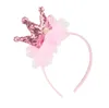 Sweet Baby Girls crown hair sticks Sequin crown Bow Flower children Princess hair accessories Cute Kids party headband Y1524