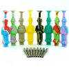 3 stijlen Unbreakable Retail Silicone Kit Concentrate Rookpijp met Titanium Tip Olieruigs Roken Accessoires Water P