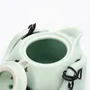 Service à thé Kung Fu chinois vintage, théière traditionnelle en céramique, tasses à thé pour 2 ou 4, noir mat, blanc, vert, fête asiatique, cadeaux de pendaison de crémaillère