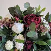 Bridal Bouquet Silt Wedding Wedding Bouquet Wine Bridesmaid Rose Peonies Boho Fiore Accessi per matrimoni per matrimoni per matrimoni artificiali Accessori per matrimoni 3478762