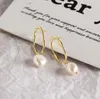 Gold Plate S925 Sterling Silver Baroque Freshwater Pearl Drop Earrings Women Jewelry Ins Style High Quality Drop 4060959