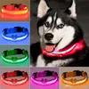 Naylon LED Pet Köpek Yakaları Gece Güvenliği Karanlık Tasma Köpeklerinde Aydınlık Floresan Yakalar Evcil Hayvanlar Malzemeleri