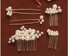 Bridal handgjorda pärla hårkam Ställ in Europa och Amerika Bridal Tiara Hair Comb Comb Flower