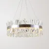 Luxury Modern Crystal Chandelier Lighting Round Chandeliers With Crystals Tube Gold Chrome för matsal vardagsrum256J