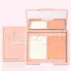 Cmaadu Double Colors Face Makeup Highlighter Pressed Powder Diamond Highlighting Shimmer Glitter Bronzers Blush Palette With Mirror 3 Styles