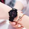 دوم الفاخرة نساء الساعات السيدات روز الذهب مراقبة STARRY SKY MAGNECTER WRISTWATCH RELOGIO FEMININO