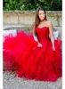 Sexy korte rode schede kant prom dresses met afneembare overskirt vloer lengte sweetheart formele avondjurk Pageant jurk