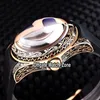 Ny bubbla 45mm Rose Gold Retro Skuren Case Skull Totem Ring Tourbillon Automatisk Mens Klocka Fisheye Glass Black Gummi Klockor Watch_Zone