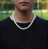 Enkel Cross 10mm Pearl Necklace Hip Hop Trend Män och Damtillbehör Fabriks Partihandel Gratis frakt