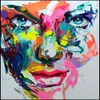 Francoise Niellyパレットナイフ印象ホームアートワークモダンな肖像画手作り油絵キャンバス凹面と凸のテクスチャFace018