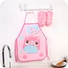 Children Cartoon Apron Cuff sets DIY Cooking Baking Painting Waterproof oil proof Aprons with Arm Sleeve Kids Baby Gowns Bibs Eating Clothes