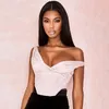 Mode Sexy Blush Satin Bustier Corset Mouwloze Crop Top Bebouwd Feminino Sexy Backless 2020 Party Top Fiesta Mujer Rits