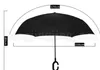 Yaratıcı Ters Şemsiye araç KKA6990 için Windproof Ters Katlama Ters Sunny Yağmurlu C-Kanca eller serbest Umbrella Kulp C