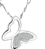 Collana con ciondolo a forma di farfalla placcato in argento sterling alla moda, con ciondoli di animali, gioielli bohémien, in cristallo, per le donne, regalo di Natale