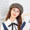 Fashion-Autumn/winter designer women berets, Korean version, painter, bud hat, vintage newspaper boy, plaid pumpkin hat
