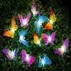 12 LED solaire papillon Libellule Lumière fibre optique Jardin extérieur Chaîne