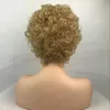 Perruque synthétique courte bouclée blonde sexy pour femmes, perruques naturelles quotidiennes