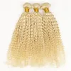 Irina Beauty brazilian curly hair extensions #613 blonde russian hair 3pcs lot 8-32inch afro kinky curly hair weaves