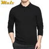 Casual Cotton Polo Men Long Sleeve Simple Style Casual Mens Polos Black Navy Gray White M -3xl Solid Trend