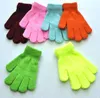 DHL 240pairs 15cm children winter warm mittens five gloves girl boy kids multicolor pure knitted finger glove 6colors