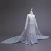 Zarif Prenses Kız Elbise Partisi Kostüm Elbise Kar Kraliçesi Bling Seqins Bebek Doğum Günü Partisi Giyim Yaz Çocuk Kıyafetleri1454968