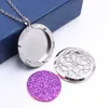 Magnetic Open Plant Flower of Life Pendant Stainless Steel Necklace Aroma Perfume Essential Oil Diffuser Lockets Jewelry