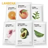 LANBENA Mask Fruit Facial Mask Plant Skin Care Moisturizing Oil Control Wrapped Grape Avocado Honey Bamboo Tea Grapefruit Face Sheet Mask