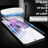 3D gebogen UV Volledig lijmscherm Beschermer Vriendelijk gehard glas voor Samsung Galaxy S23 S22 Ultra S21 plus S20 Note 20 10 9 8 S8 S9 S10 met Ratail -pakket