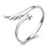 angel wings heart ring
