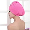 New Microfiber Hair Wrap Towel Hat Turban Women Twist Quick Drying Dry Cap Ladies Plush Bath Spa Solid Free Shipping P102