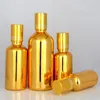 5/10/15/20/30ml Gold Silver Glass Essential Oil Bottles Vial Cosmetic Serum Packaging Lotion Roll Ball Bottle F2986
