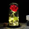 Drop Valentine039s Day Creative Gift 24k Foil plaqué rose Gold Rose dure pour toujours l'amour de mariage décor Lover Lighting2403887