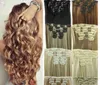 16"-32" synthetic Brazilian hair product Clips in/on Human Hair Extension 7pcs set Full Head FZP35