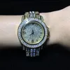 Moda Mens Relógios Full Diamond Iced Out Watch Alta Qualidade Hip Hop Gold Silver Watch