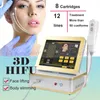 8 Cartridges 12 Lijnen 3D HIFU Ultrasone Natuurmachines Hoge Intensiteit Gericht HIFU Huidverstrakking Therapie Body Shaper Afslanken Hifu Schoonheid