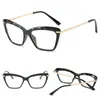 Wholesale-Transparent Frame Glasses Women Frame Cat Eye GlasOpticPlastic Titanium Computer Eyewear Fake