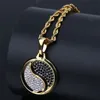 Luxury Designer Smycken Kinesisk stil Taiji Skvaller Halsband Iced Out Zircon Mens Hip Hop Smycken Gift