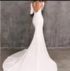 Vintage Berta Meerjungfrau Brautkleider mit langen Ärmeln Bateau rückenfreie Brautkleider Fleck Vestidos de Novia Hochzeitskleid nach Maß