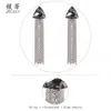 Fashion-diamonds dangle earrings for women luxury silver tassel Triangle crystal link chains chandelier earring engagement wedding jewelry