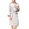 Men 2019 Spring Faux Silk Satin Sleeping Robe Spring Sleep Gown New Men Bathrobe Homewear Sexy Nightwear Pajamas Plus size 5XL