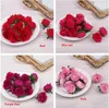 100st Konstgjorda blommor Heads Rosa Artificial Rose Bud För Bröllopsdekorationer Julfest Silk Blommor XD22845